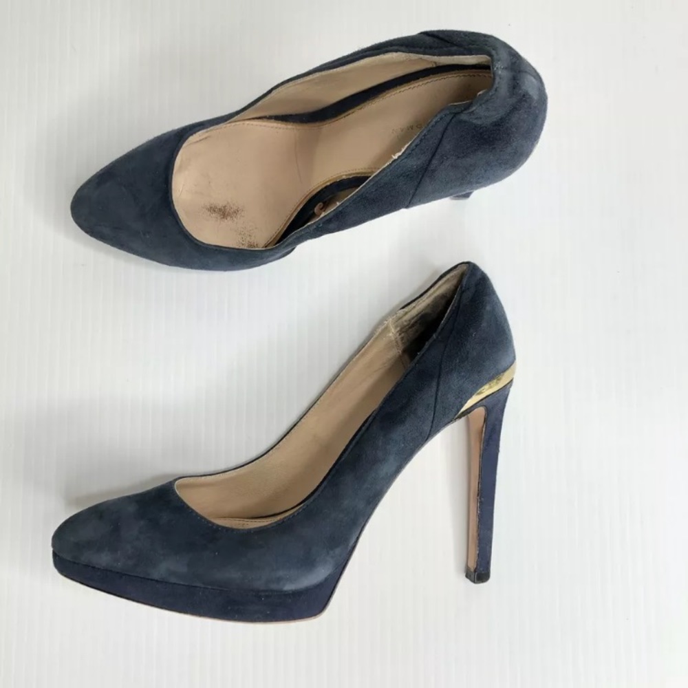 ZARA WOMAN blue suede heels